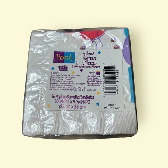 Vintage In Package Disneys Winnie The Pooh Party Decor Paper Napkins 16 Count - Picture 2 of 3